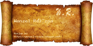 Wenzel Rózsa névjegykártya