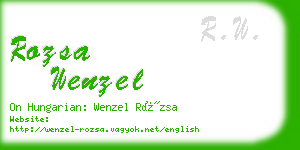 rozsa wenzel business card